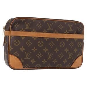 LOUIS VUITTON Monogram Compiegne 28 Clutch Bag M51845 LV Auth am9838